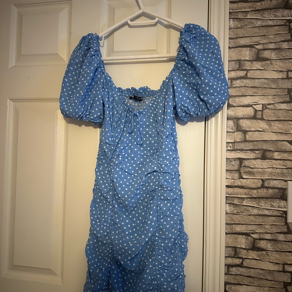 Zara Blue Dress with White Dots